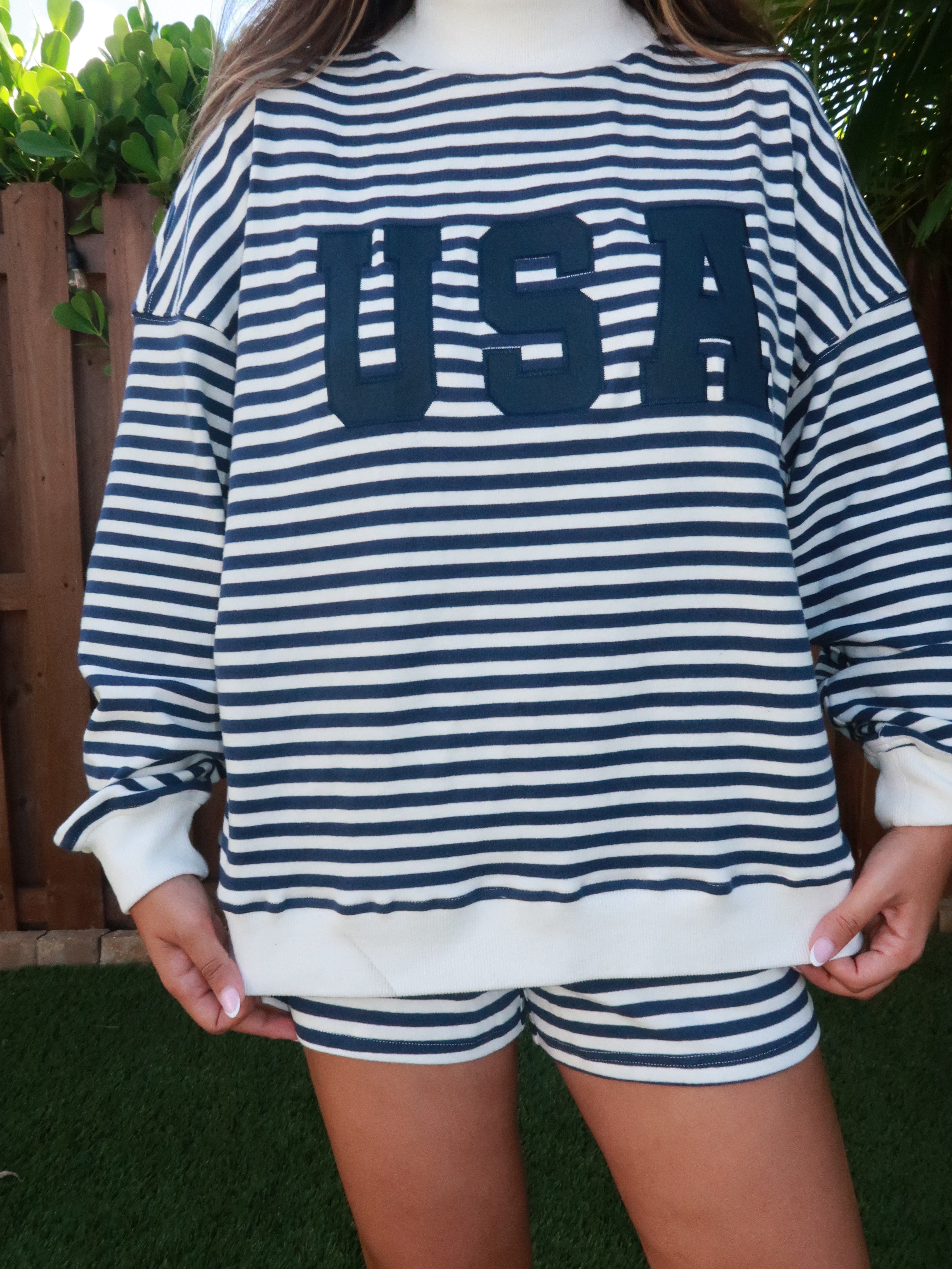 Naomi's Stars & Stripes Mock Neck