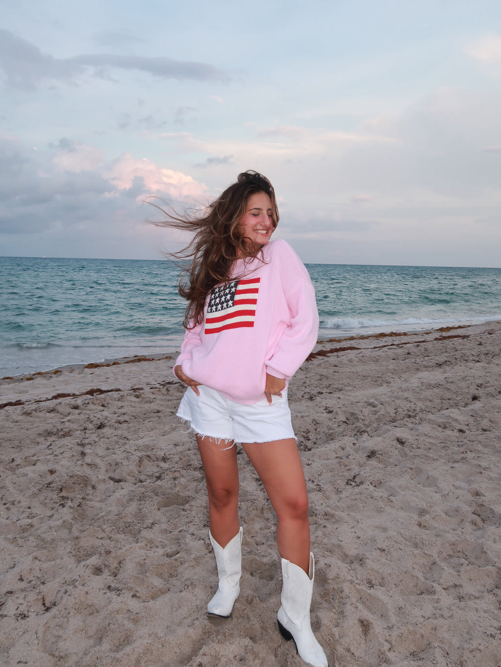 Pink Stars & Stripes Knit Sweater