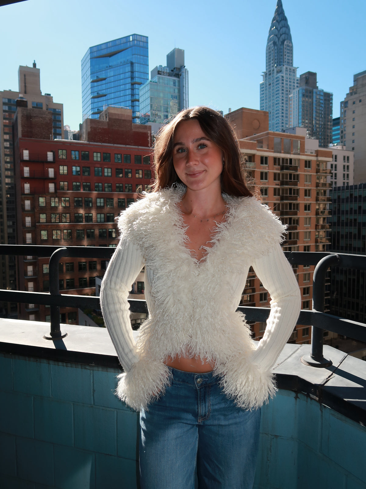 Fifth Avenue Faux Fur Cardigan