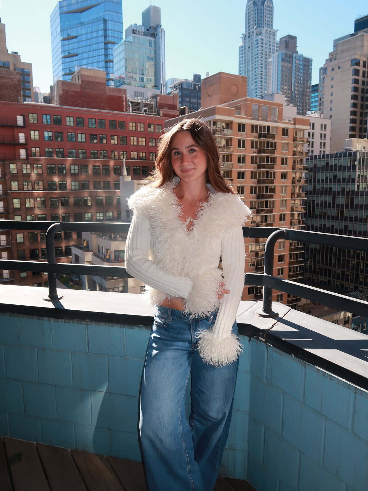 Fifth Avenue Faux Fur Cardigan