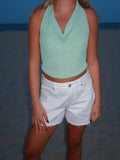 Sea glass mint halter top