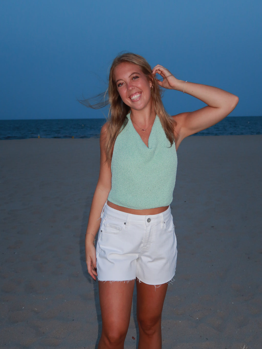 Sea glass mint halter top
