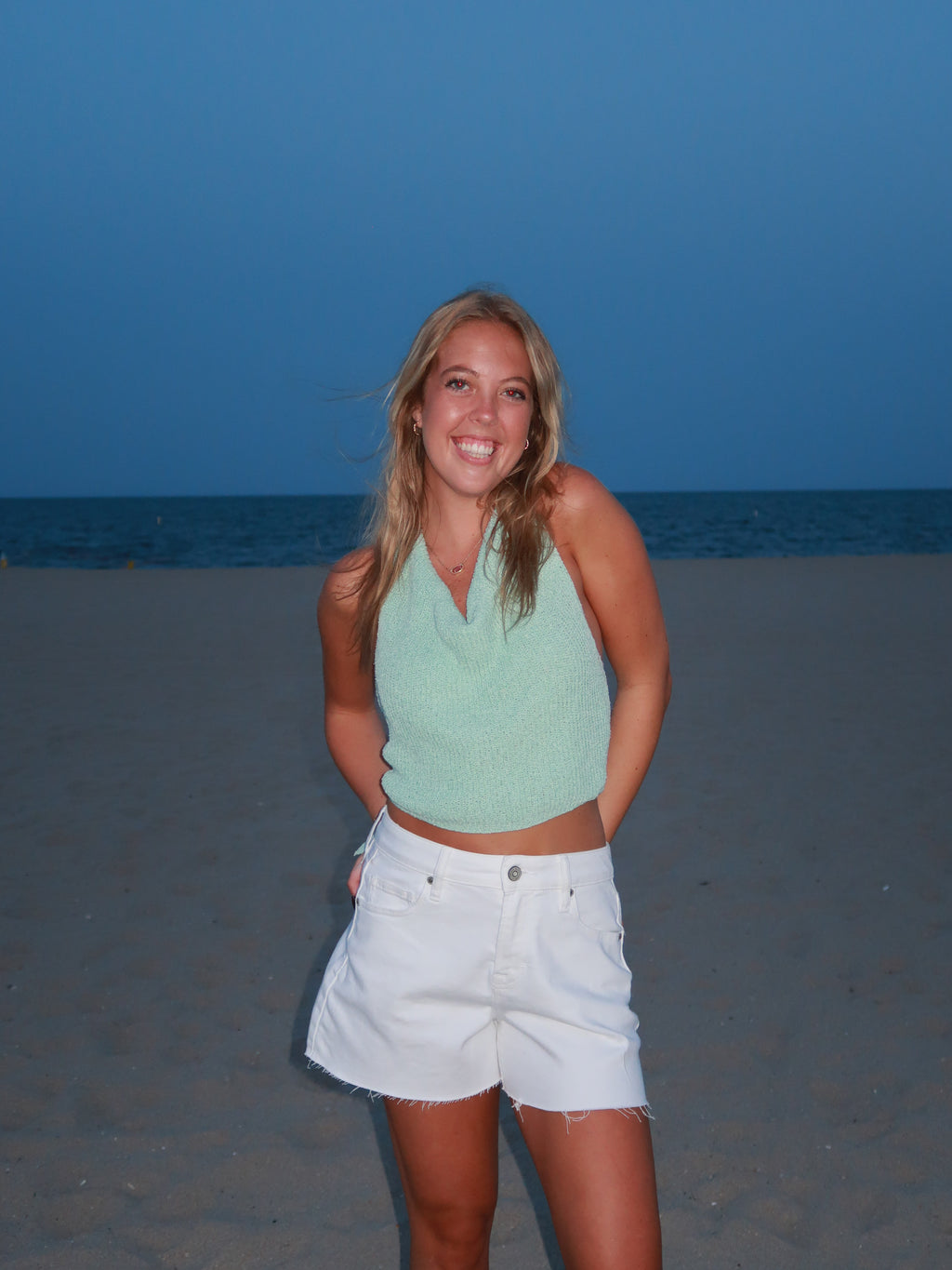 Sea glass mint halter top