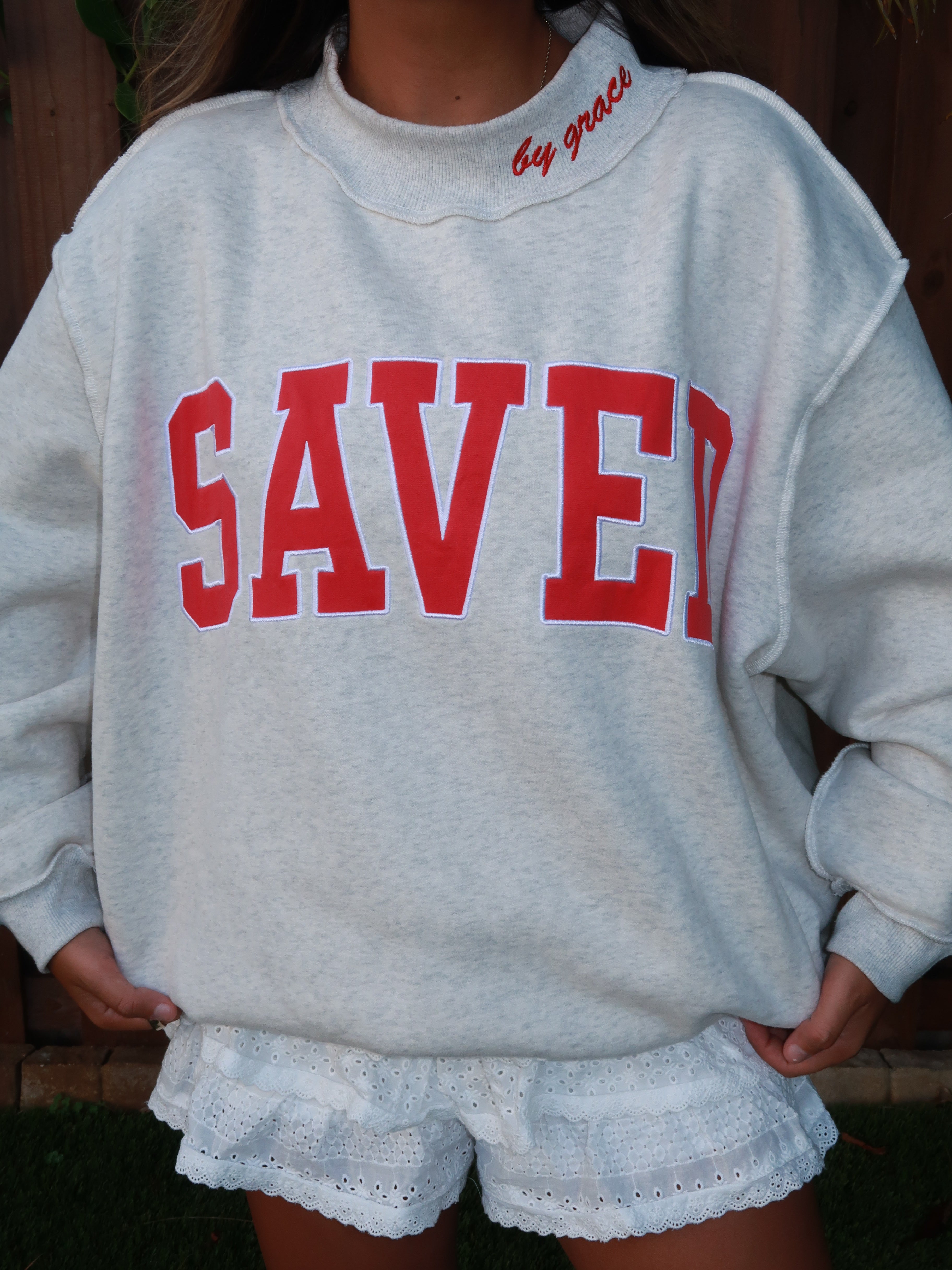 Saved by Grace mock neck PRE ORDER OCT 4-6