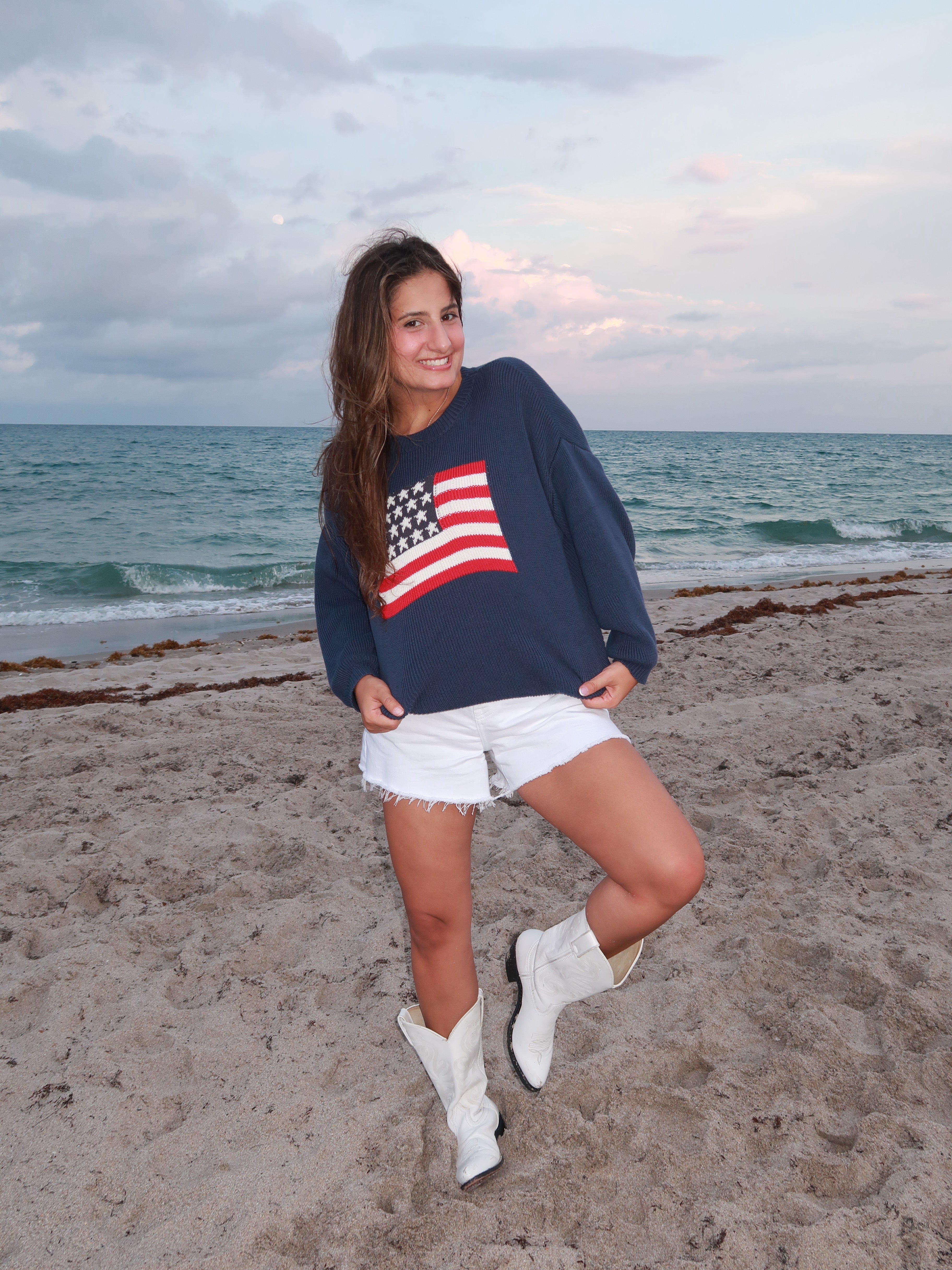 Navy Stars & Stripes Knit Sweater