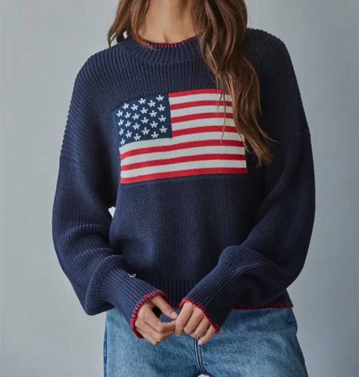 Navy LIBERTY KNIT SWEATER