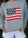 GREY STARS & STRIPES KNIT SWEATER