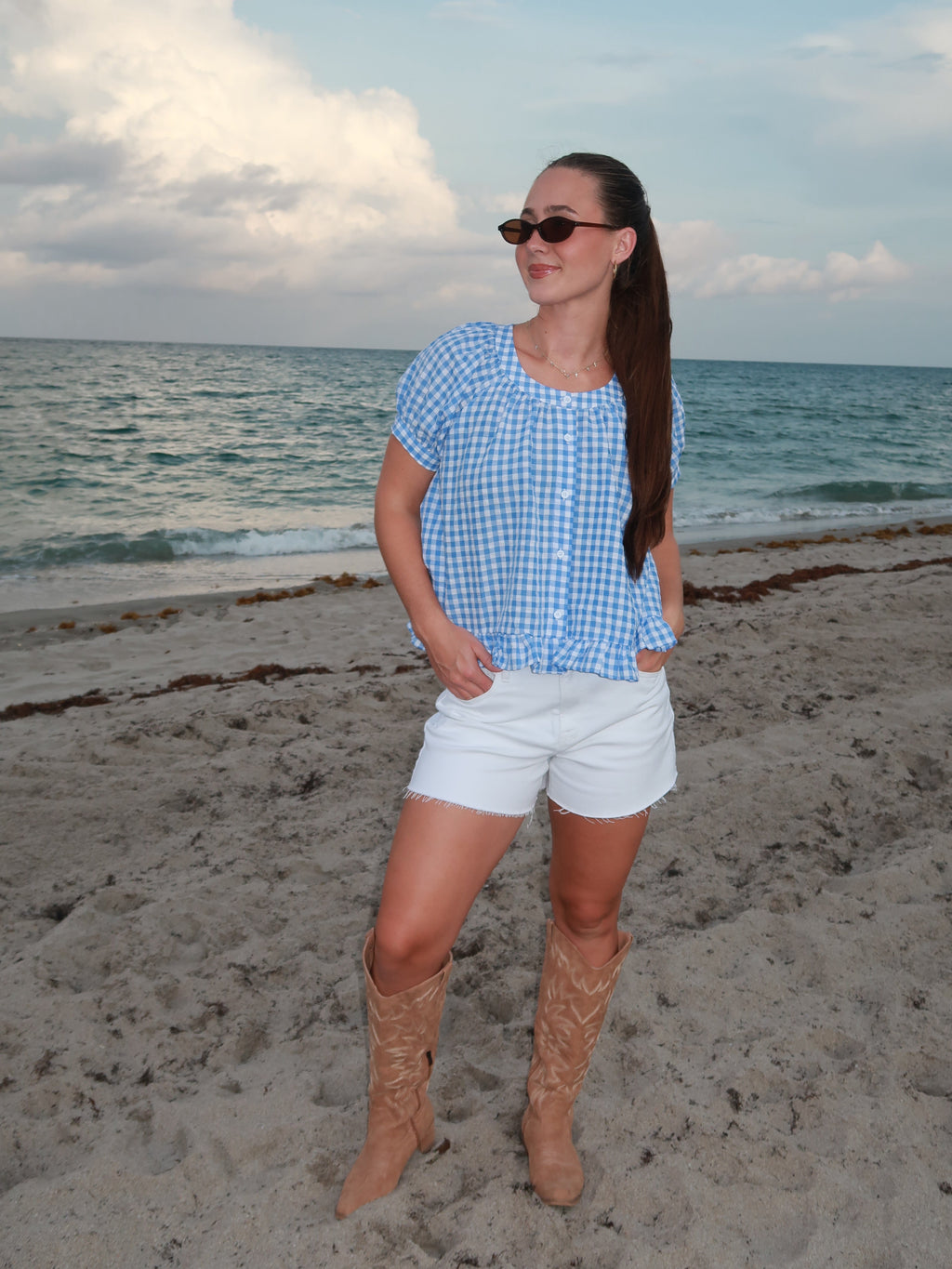 Bluebell Gingham Top