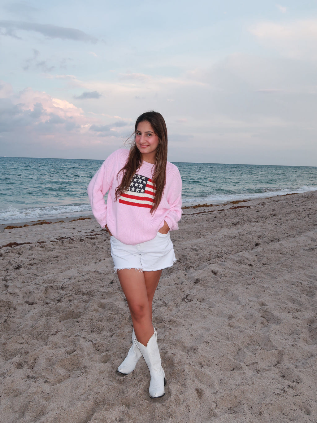 Pink Stars & Stripes Knit Sweater