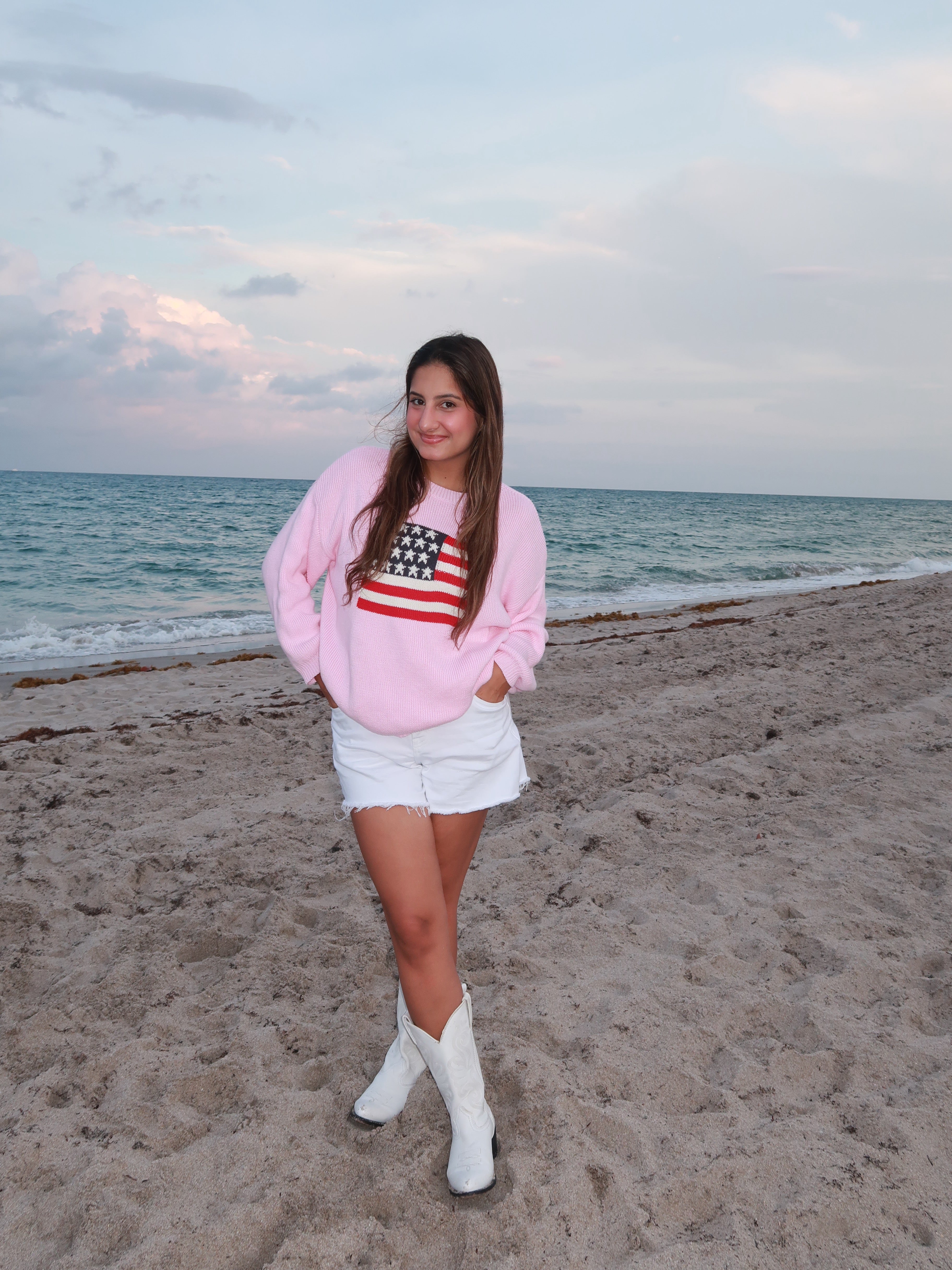 Pink Stars & Stripes Knit Sweater