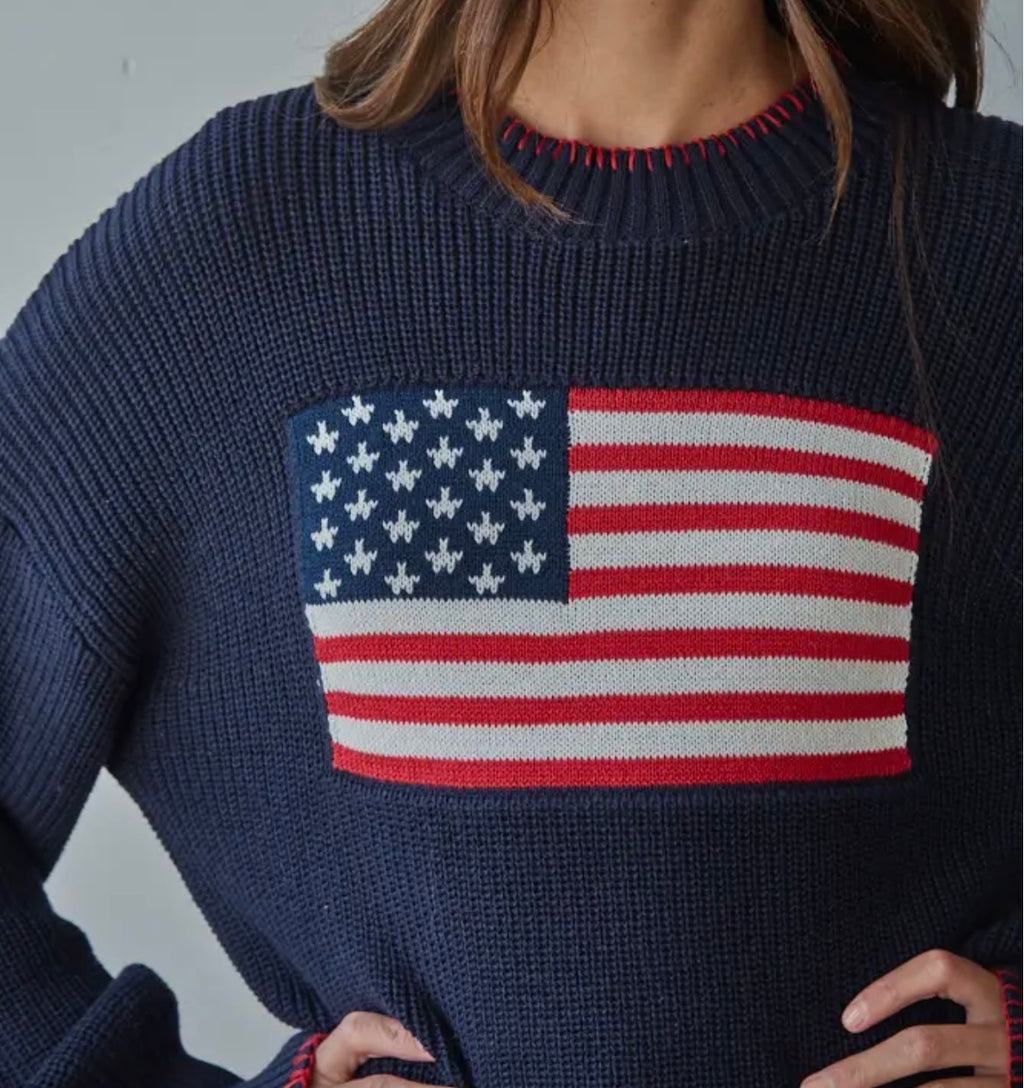 Navy LIBERTY KNIT SWEATER