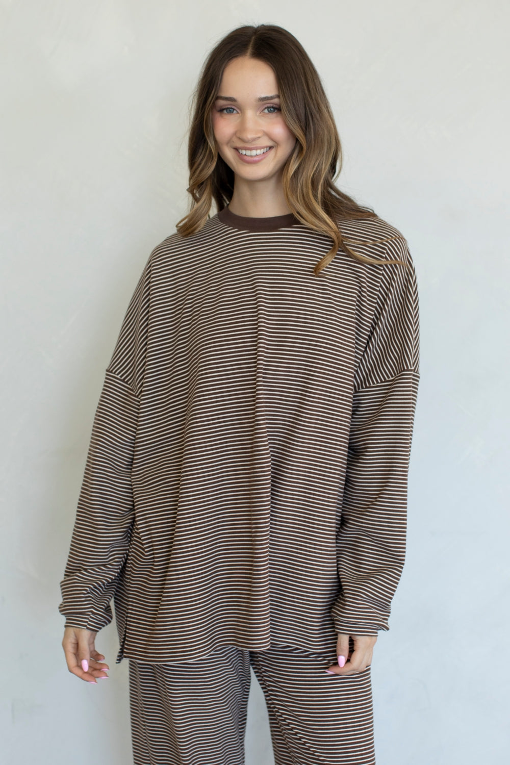 Catching flights fleece lounge set- Brownstone Mocha