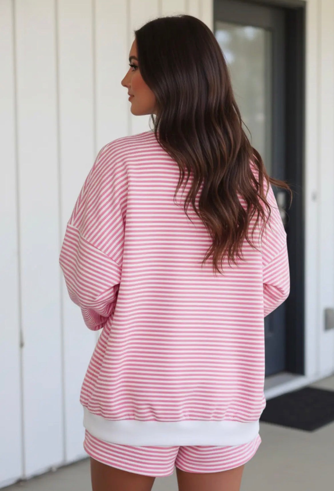 Remi Pink Stripe Lounge Set