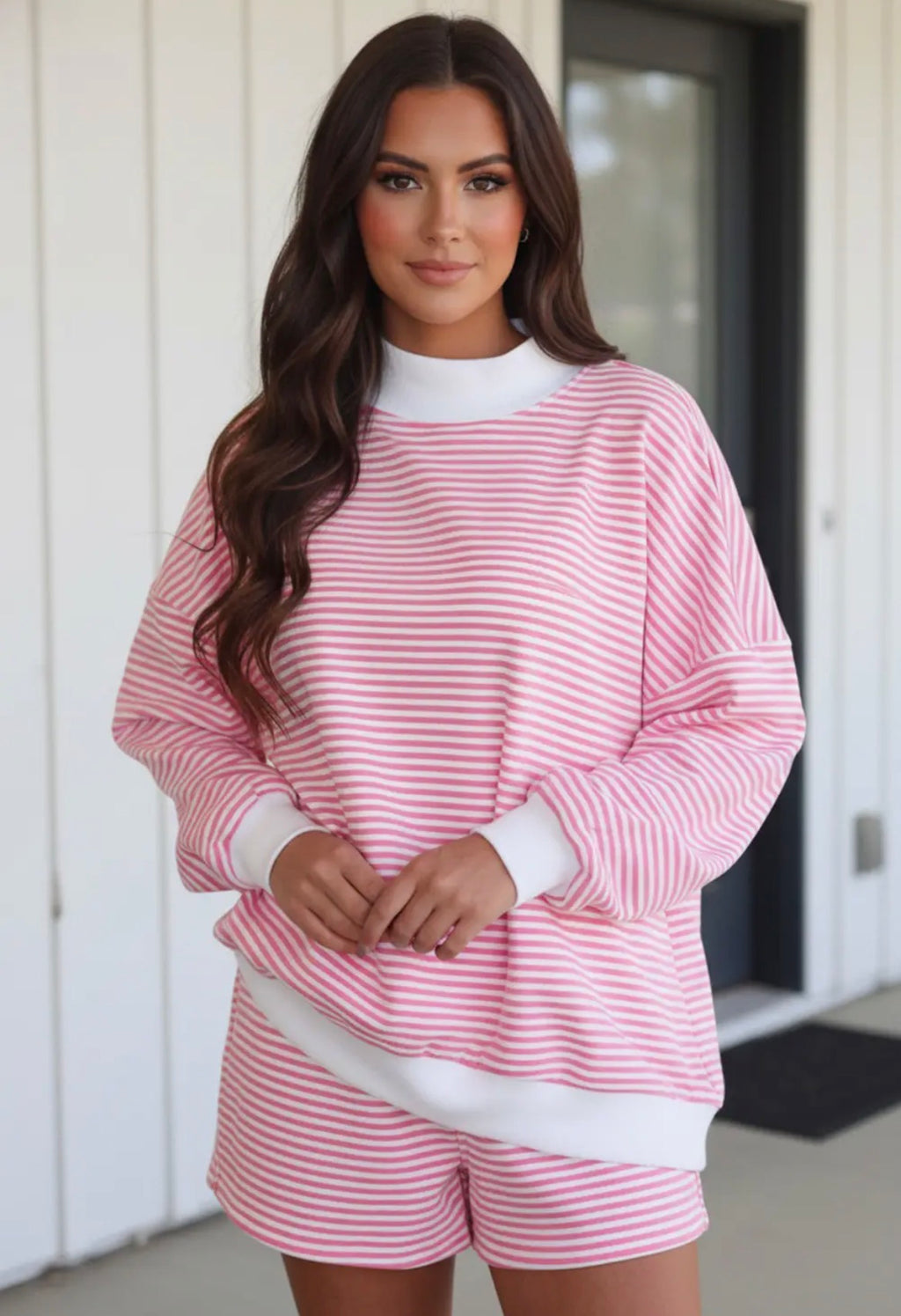 Remi Pink Stripe Lounge Set